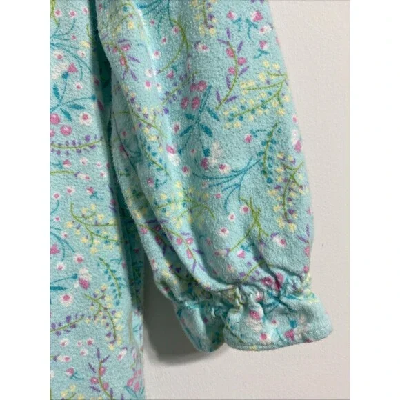 La Cera Nightgown Women's S Flannel Pockets Floral Grandma Cottagecore Peasant - Picture 8 of 16